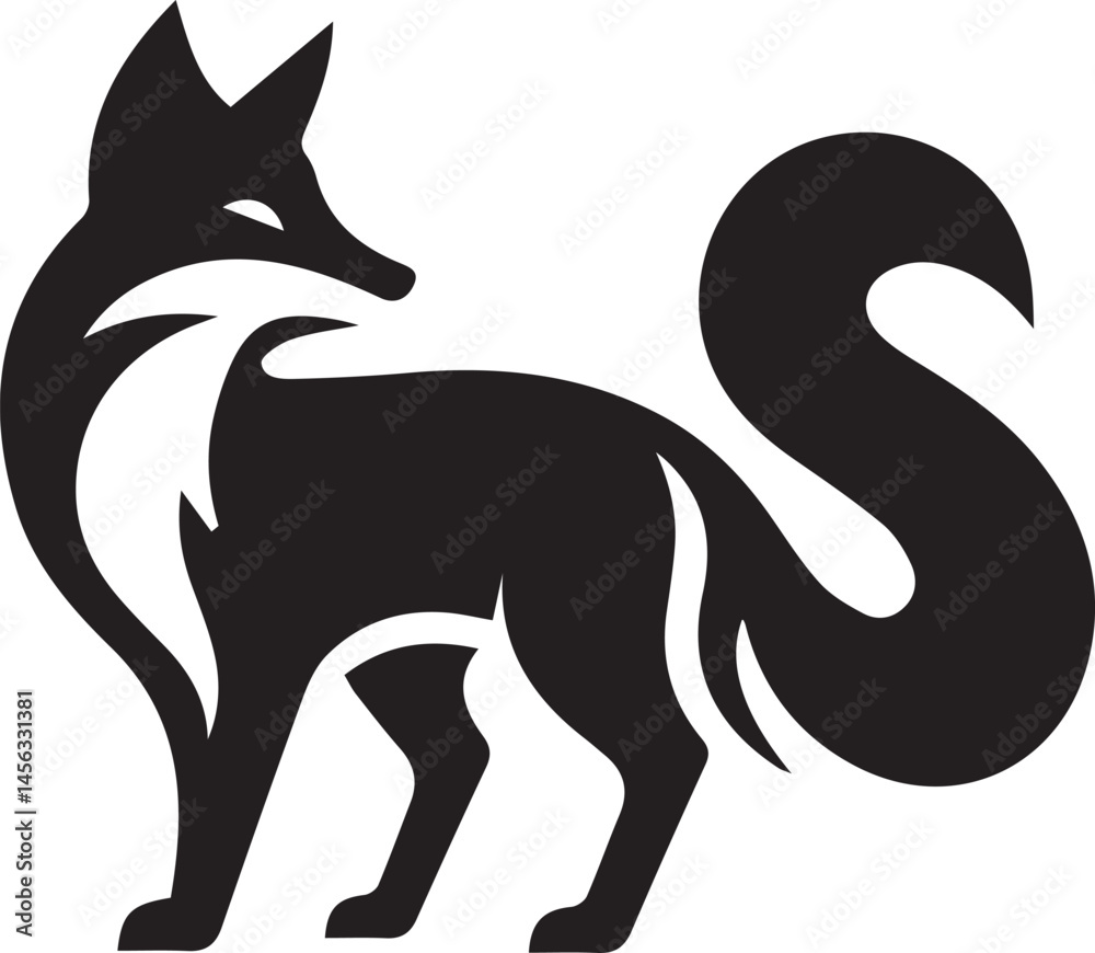 Fototapeta premium Fox Silhouette Vector Set – Wild Animal Silhouettes for Logos, T-Shirts, and Nature-Themed Designs