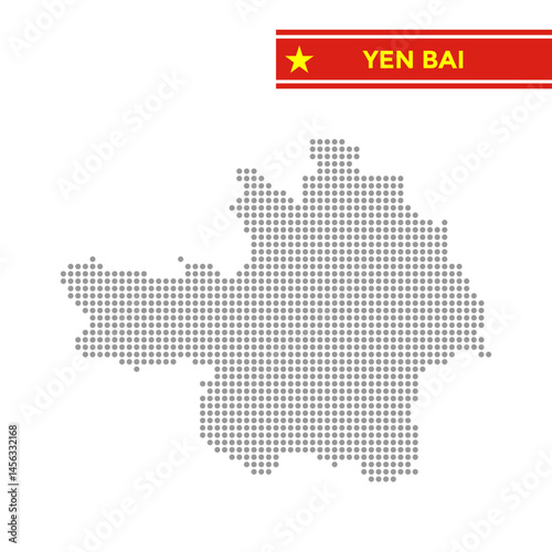 Dotted map of Yen Bai Province in Vietnam