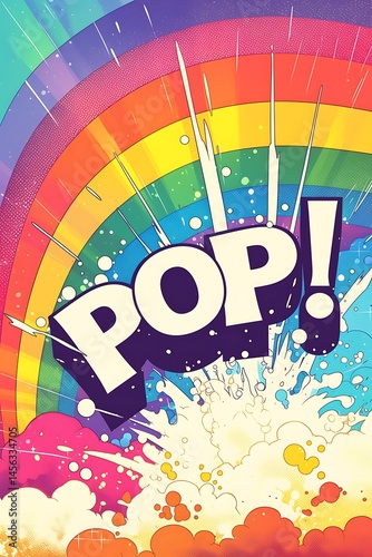 Colorful abstract rainbow explosion graphic