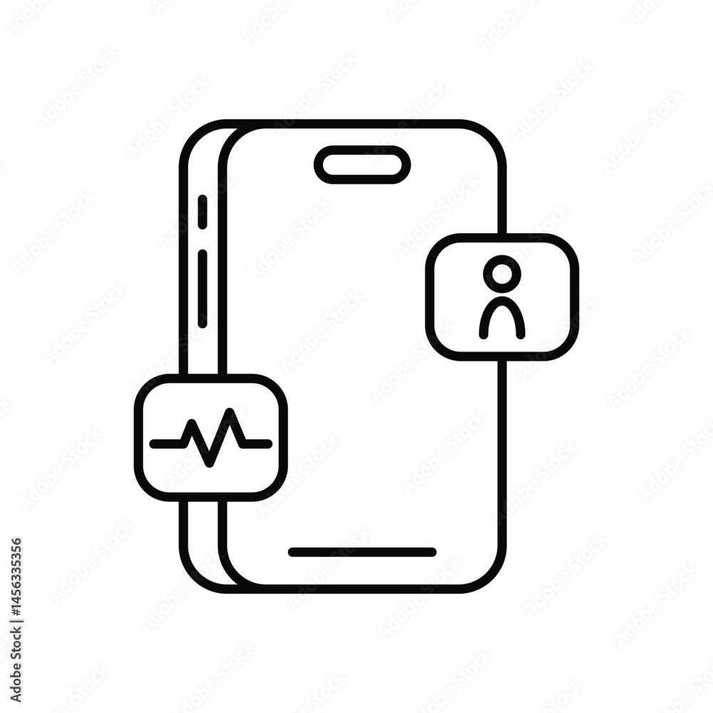 Telehealth App vector icons stock illustration Telehealth App vector icons stock illustration