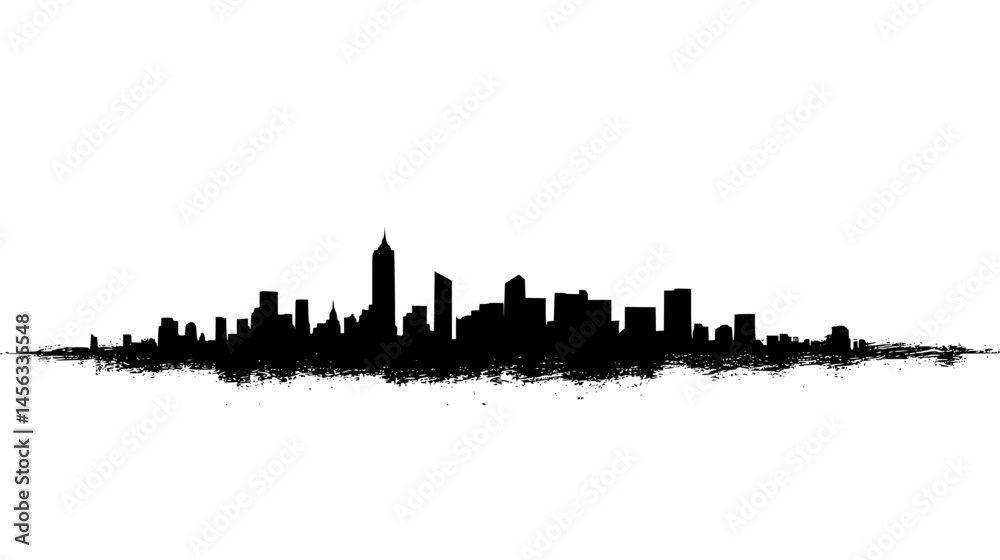 Simple Skyline Over Calm Horizon, vector illustration art Simple Skyline Over Calm Horizon, vector illustration art