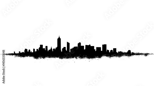 Simple Skyline Over Calm Horizon, vector illustration art