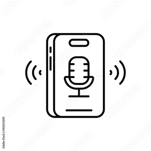 Voice Assistant vector icons stock illustration