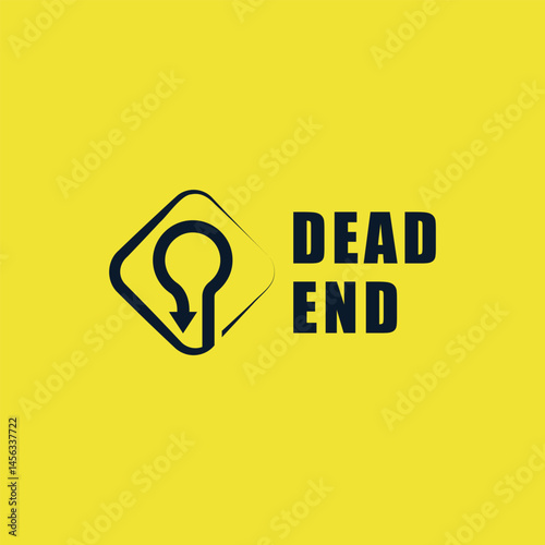 Dead End logo mark design sign road sign banner social post for business construction 