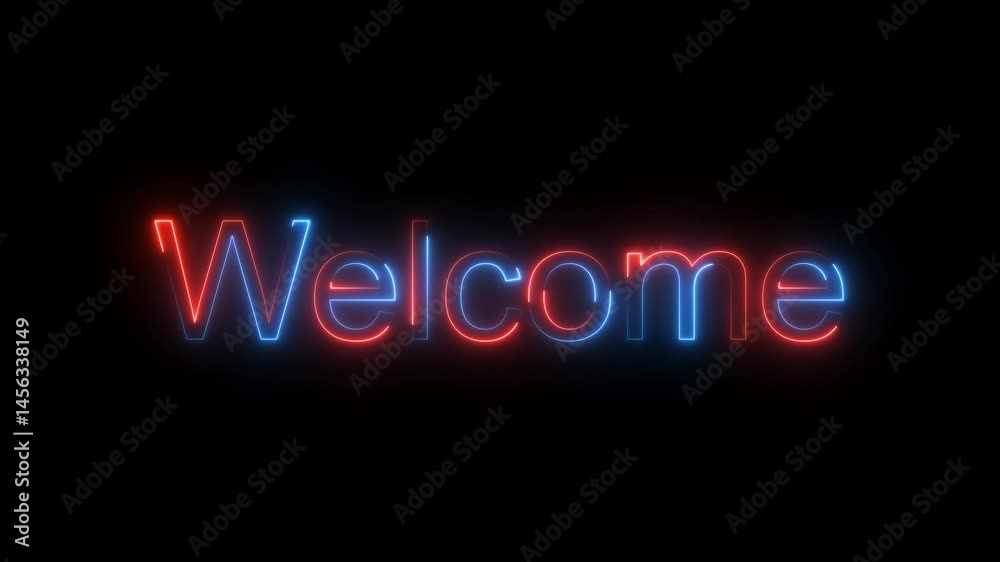 animated welcome icon motion graphic perfect for social media content. black background 4k video.