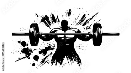 Weightlifter Gripping Cold Metal, vector illustration art