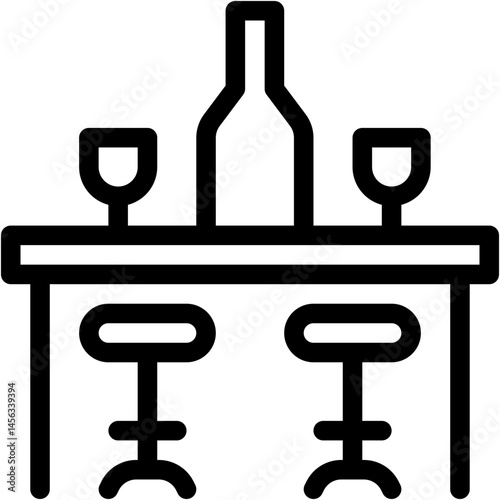 Vector Icon Bar Counter, Cafe, Coffee, Seat, Counter, Bar