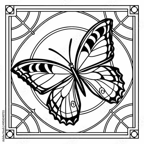 Butterfly Coloring Page with Detailed Line Art Design for Fun	