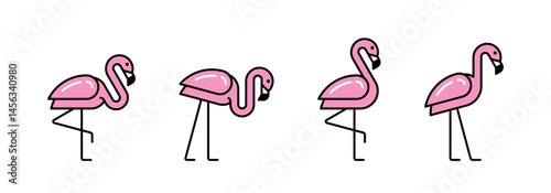 Flamingo Logo. Icon design. Template elements
