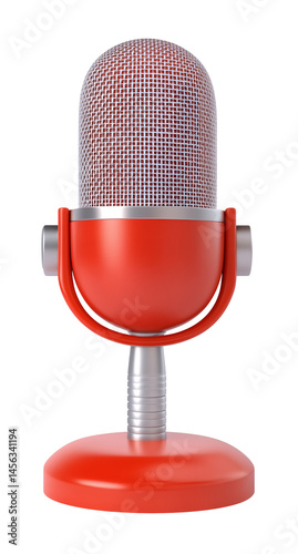 Obraz na płótnie 3D Render of Microphone on Transparent Background w salonie