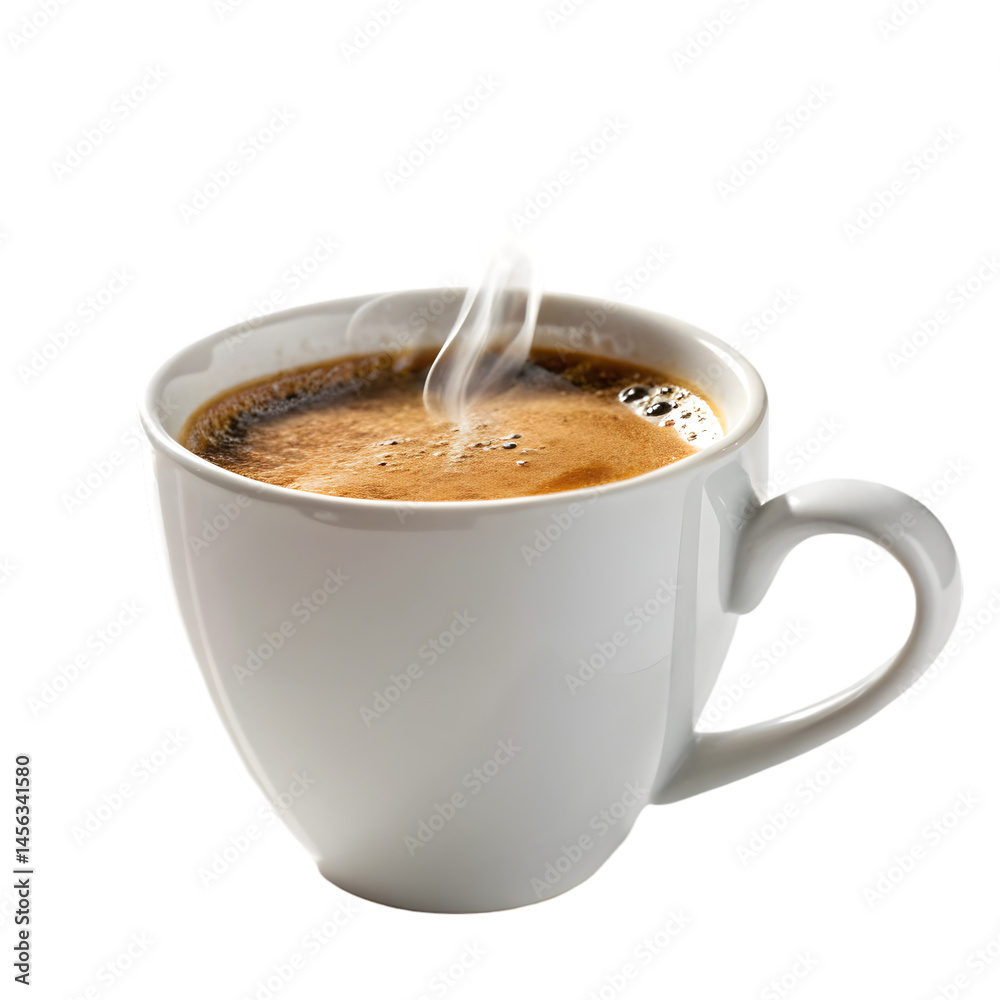 Obraz premium A cup of coffee on white background