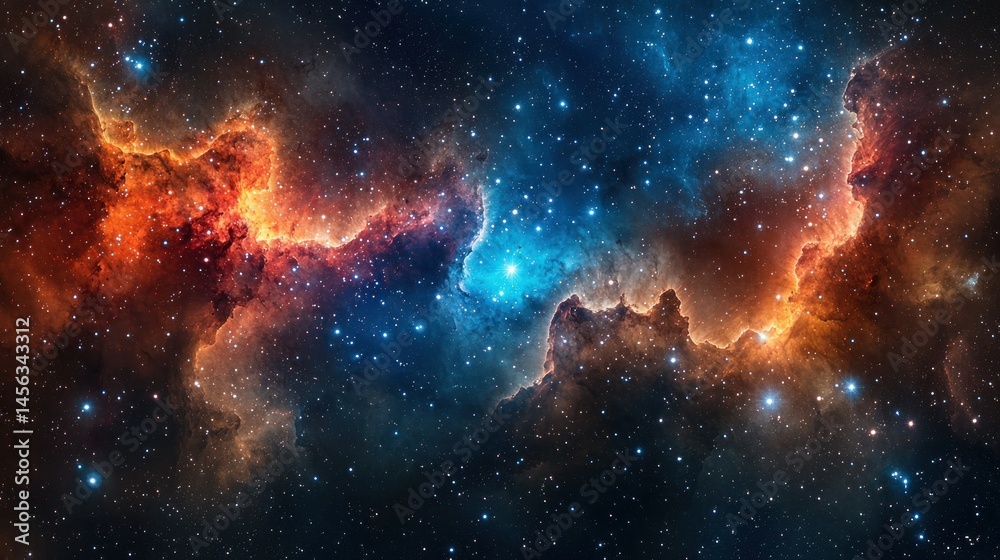 Fototapeta premium Colorful nebula against the star filled darkness