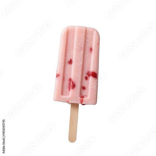 Colorful popsicle with fruit chunks, frozen treat with playful design, perfect for summer celebrations or snack time. Isolated on white background or PNG photo