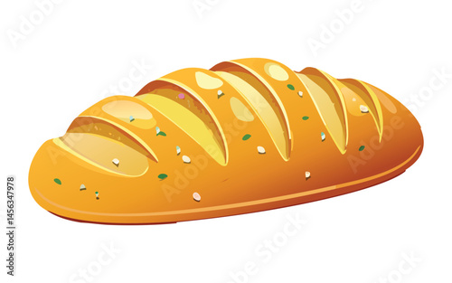 ciabatta bread scored bread- vector illustration