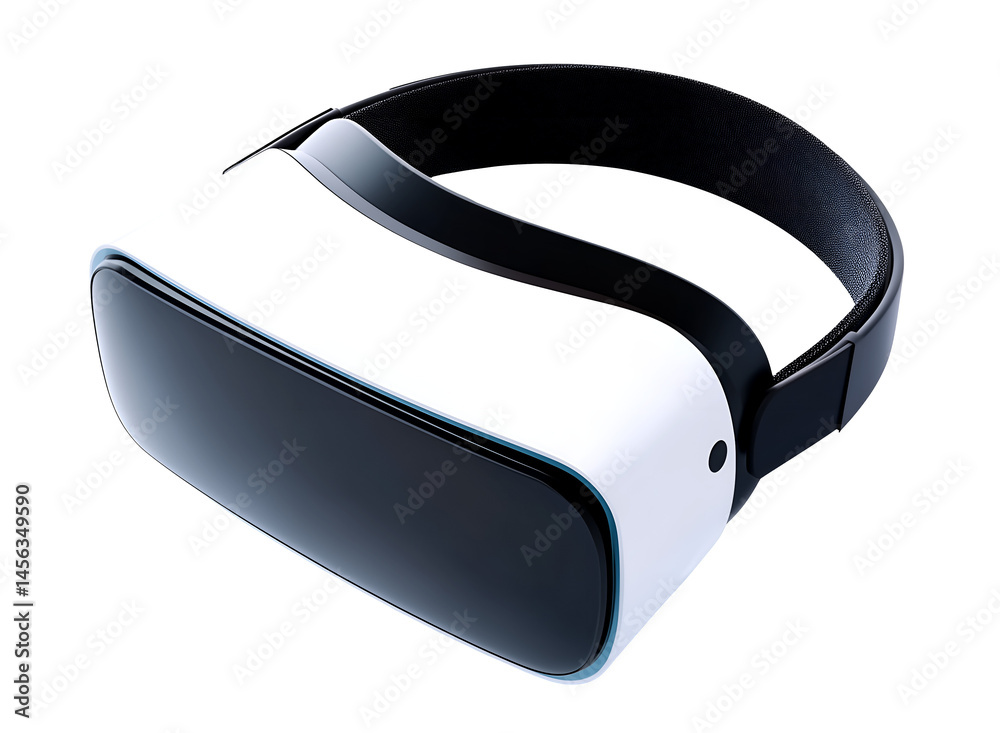 Realistic Render of VR Headset Isolated on Transparent Background