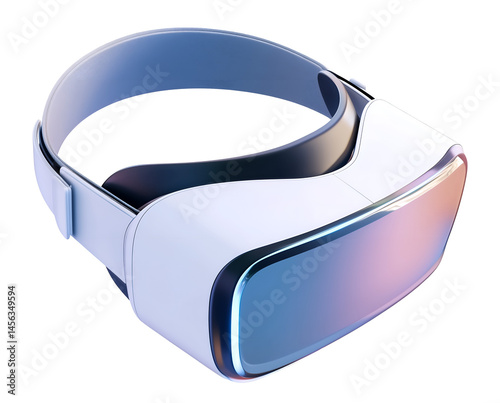 Realistic Render of VR Headset Isolated on Transparent Background
