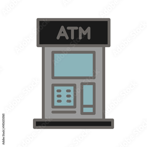Automated Teller Machine Vector Icon