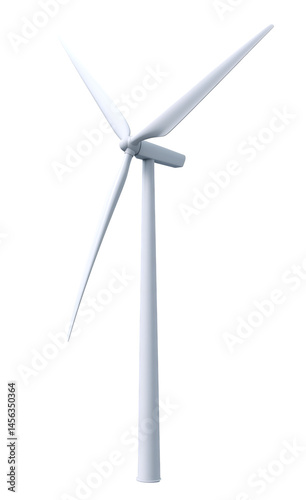 Obraz na płótnie Realistic Render of Wind Turbine Isolated on Transparent Background w salonie