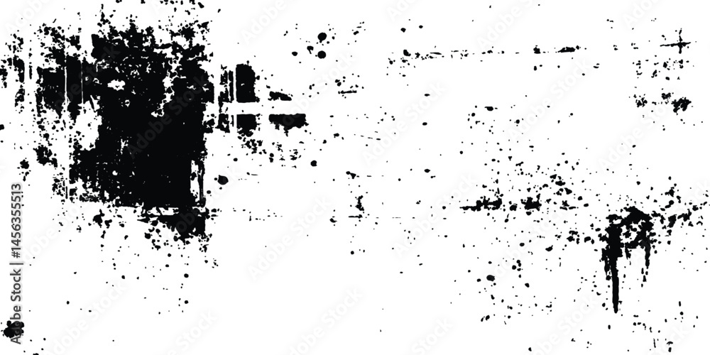 Fototapeta premium Abstract ink splatter background with black and white textures. Black ink splashes on white background. Abstract grunge texture.