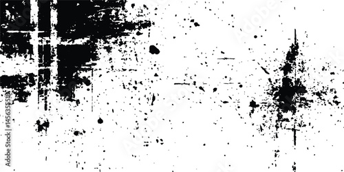 Wallpaper Mural Abstract ink splatter background with black and white textures. Black ink splashes on white background. Abstract grunge texture. Torontodigital.ca