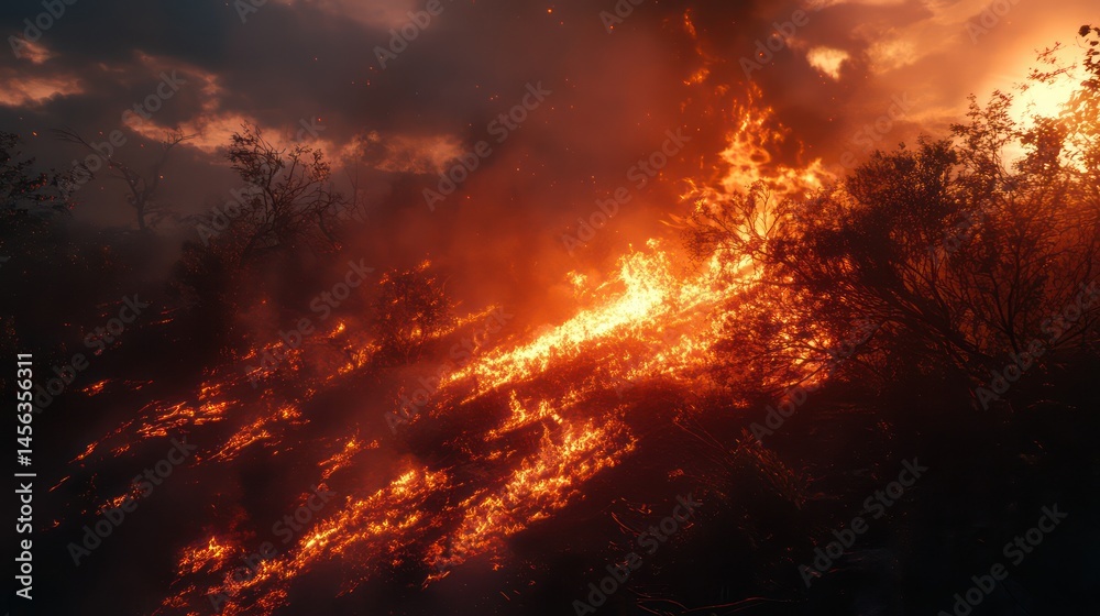 Fototapeta premium Fiery nebula space