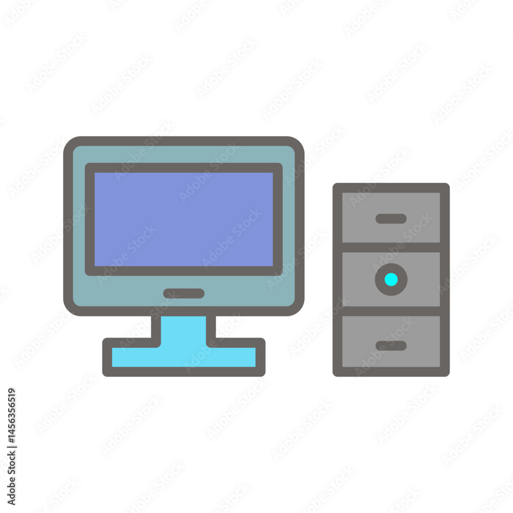 Computer Vector Icon Computer Vector Icon