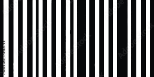 Black color and white color background with lines. Vertical black lines as if they were a barcode as a background. Vertical black and white striped pattern creating a modern abstract design 