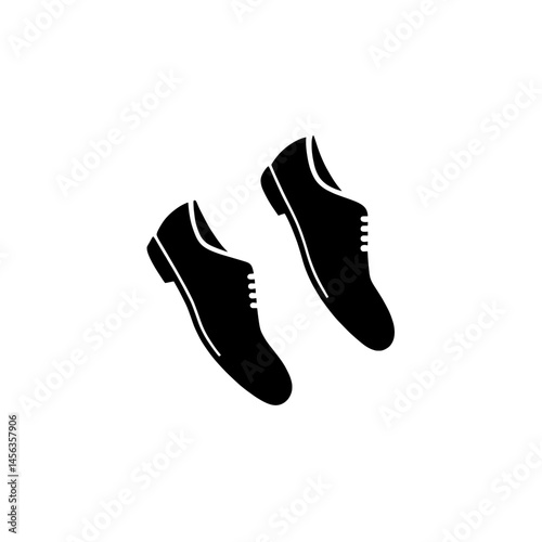 Black leather shoes vector illustration formal footwear fashion style  isolated on transparent background, no background