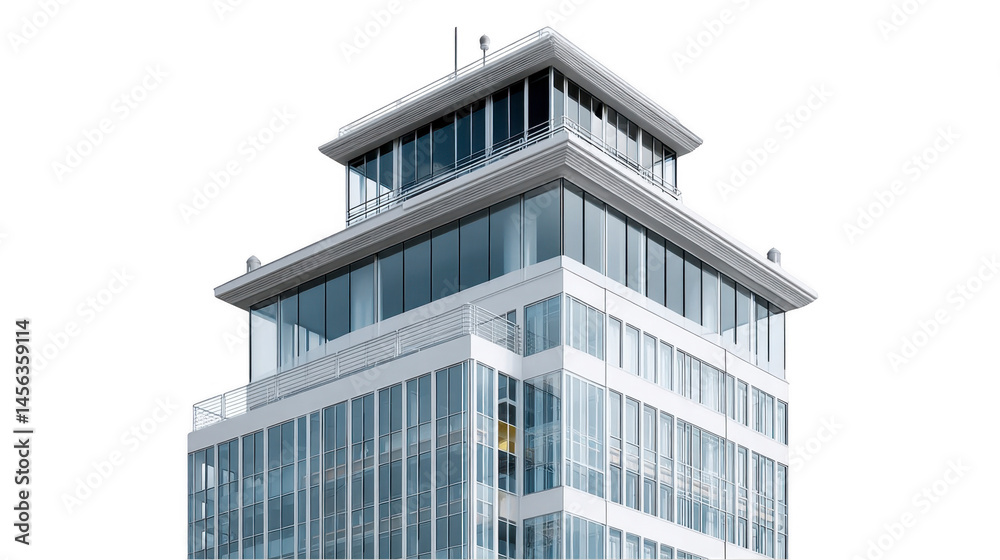 Modern White Building Exterior isolated on transparent background Modern White Building Exterior isolated on transparent background