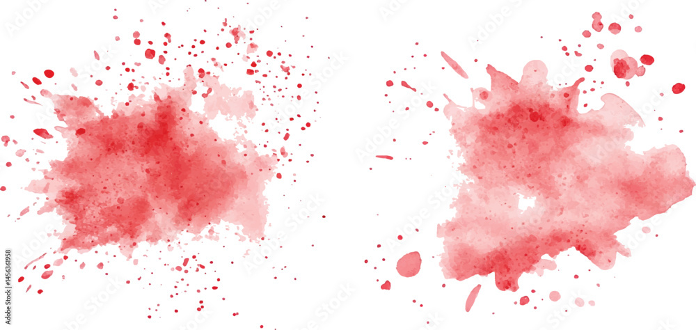 Red watercolor brush strokes isolated on a white background. vector watercolor paint splashes flowing ink blots and dynamic color textures on a clean white background modern design. Red watercolor brush strokes isolated on a white background. vector watercolor paint splashes flowing ink blots and dynamic color textures on a clean white background modern design.