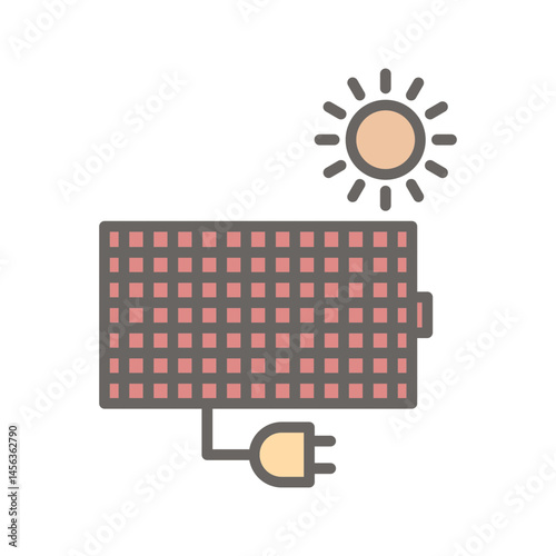 Solar panel charger Vector Icon