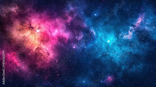 Fototapeta Naklejka Na Ścianę i Meble -  Galaxy with pink and blue space dust and starlight