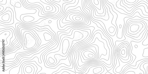 Abstract Topographic map background with wave line, topographic wavy pattern design, geographic mountain relief diagram line paper texture Imitation of a geographical map.
