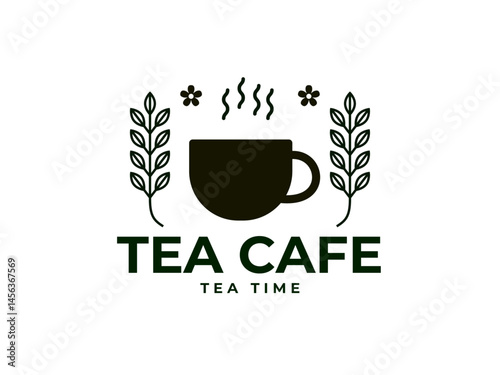 Elegant vector logo template for cafe a tea brands. Fully editable text, customizable colors, and print-ready. Perfect for coffee shops, tea houses, and beverage businesses. Professional, modern.