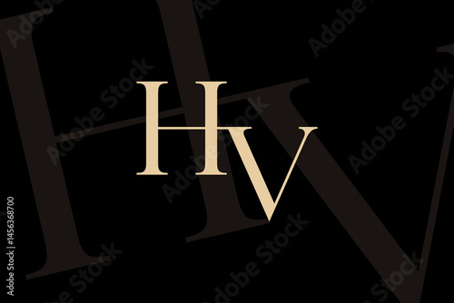 HV or VH letter logo icon design. Classic style luxury initials monogram.