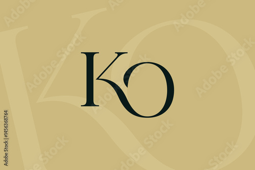 KO or OK letter logo icon design. Classic style luxury initials monogram.