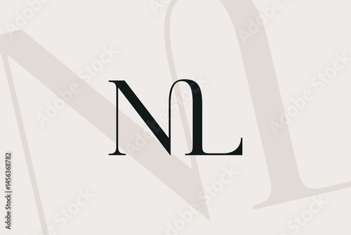 NL or LN letter logo icon design. Classic style luxury initials monogram.