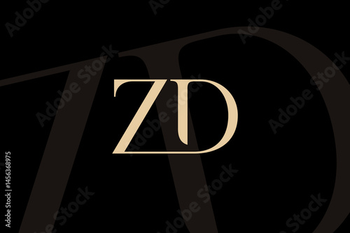 ZD or DZ letter logo icon design. Classic style luxury initials monogram.