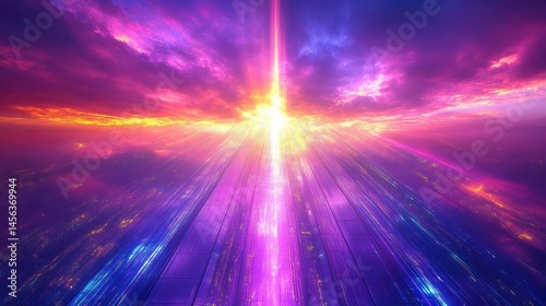 Celestial convergence vibrant cosmos ethereal light abstract spa