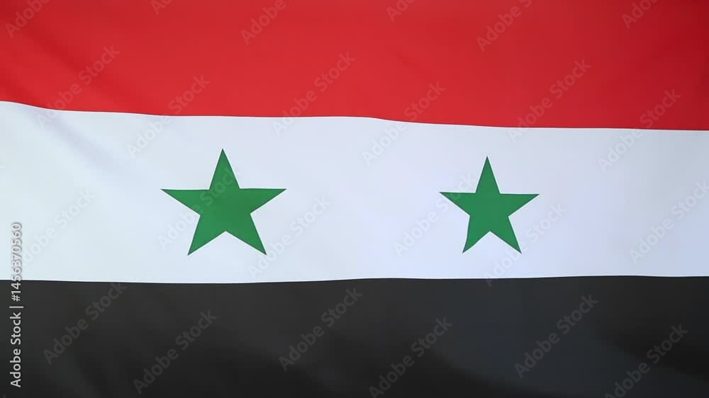 Closeup of flag of Syria in the wind Closeup of flag of Syria in the wind