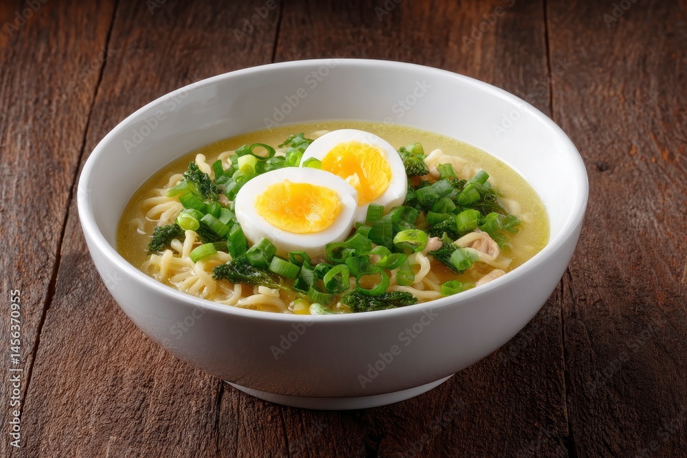 Bowl of Ramen with Egg and Scallions Bowl of Ramen with Egg and Scallions
