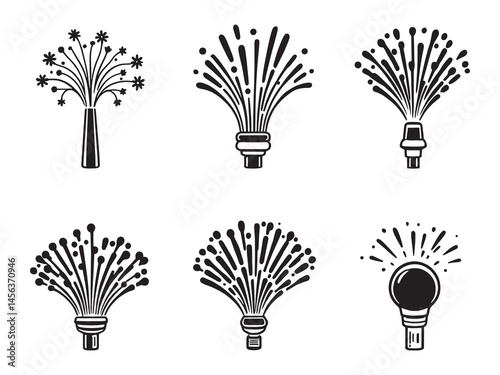 Sprinkler head vector line art illustration for irrigation concept