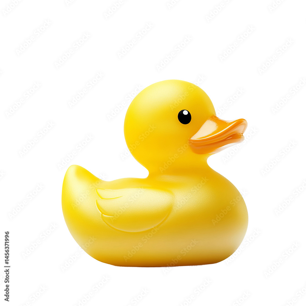 Fototapeta premium A close-up of a bright yellow rubber duck