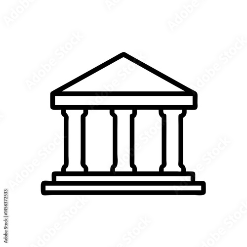 Minimalistic courthouse icon with columns - a symbol of legal stability and the rule of law in a classic style