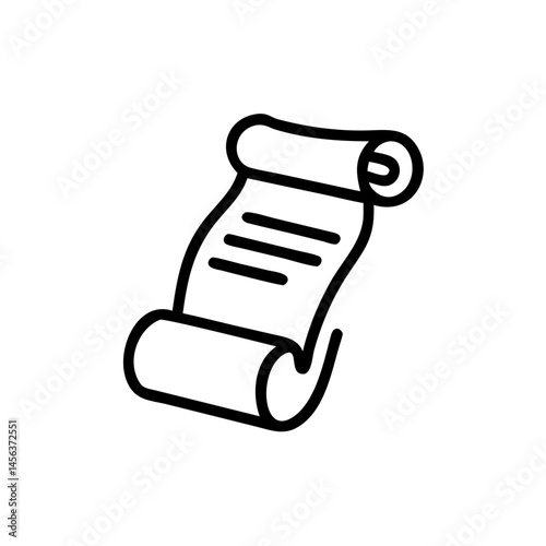 Icon of a folded legal scroll or document - symbol of official legislation or act in outline style
