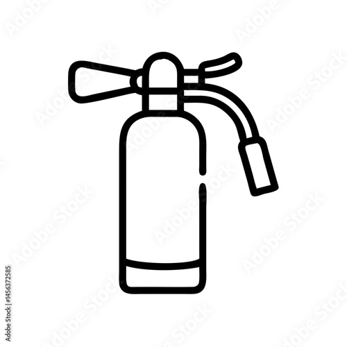 Fire extinguisher vector icon in outline style - minimal, safety and clean design on white background