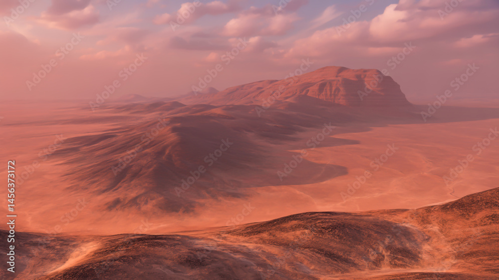 Fototapeta premium An abstract fantastic background of a desert landscape