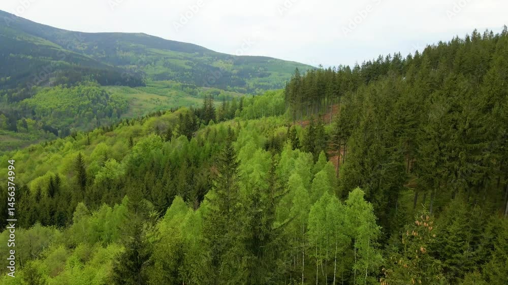 Drone flying over Blauen mountain at Belchen, Black Forest, Germany Drone flying over Blauen mountain at Belchen, Black Forest, Germany