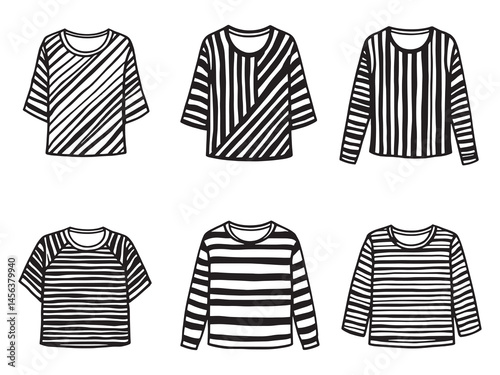 Stripe Top line art icon minimal clothing design