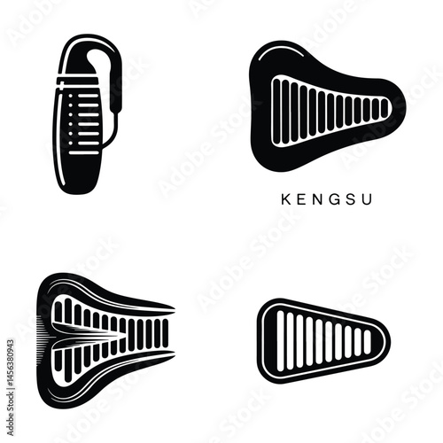 A silhouette of mouth organ Icon vector on a white background